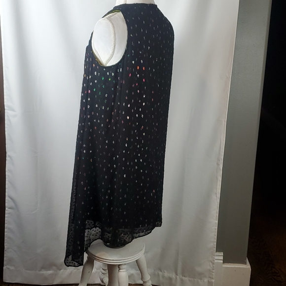ALEX MARIE CASSIDY MINI BLACK RAINBOW DOT DRESS SIZE 10 - Picture 9 of 12